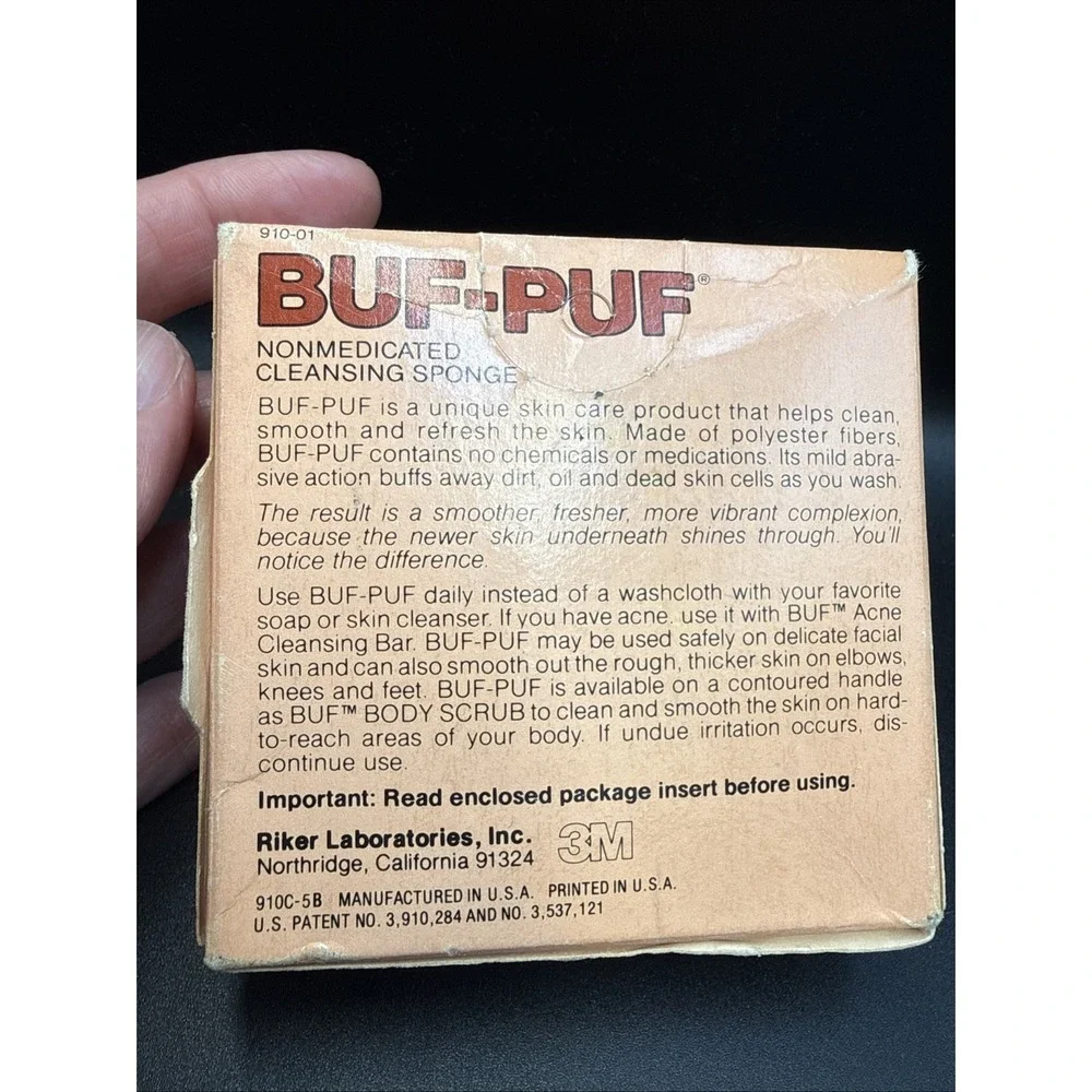 Vintage New Old Stock BUF PUF Non medicated Cleansing Sponge 3M